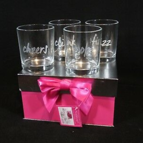 Ulta Beauty Other - 4 PC Glass Tumbler Set with Coasters in Gift Box